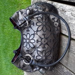 Authentic Brighton bag Valencia E088267 in Silver leather Black